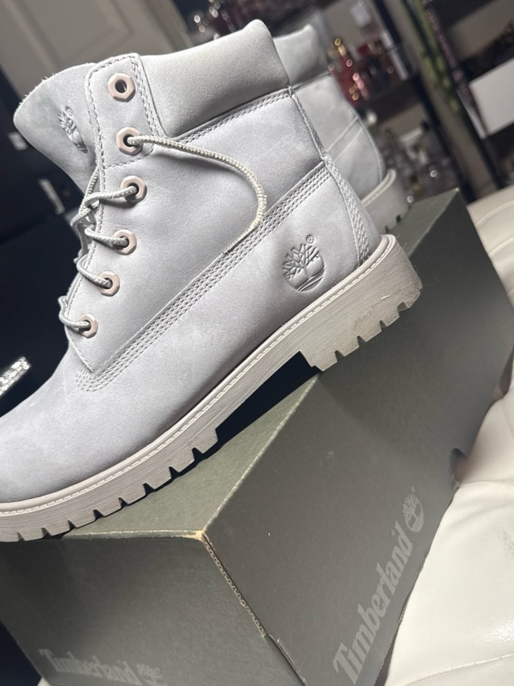 Timberland Kids Light Grey 6-Inch Classic Boot